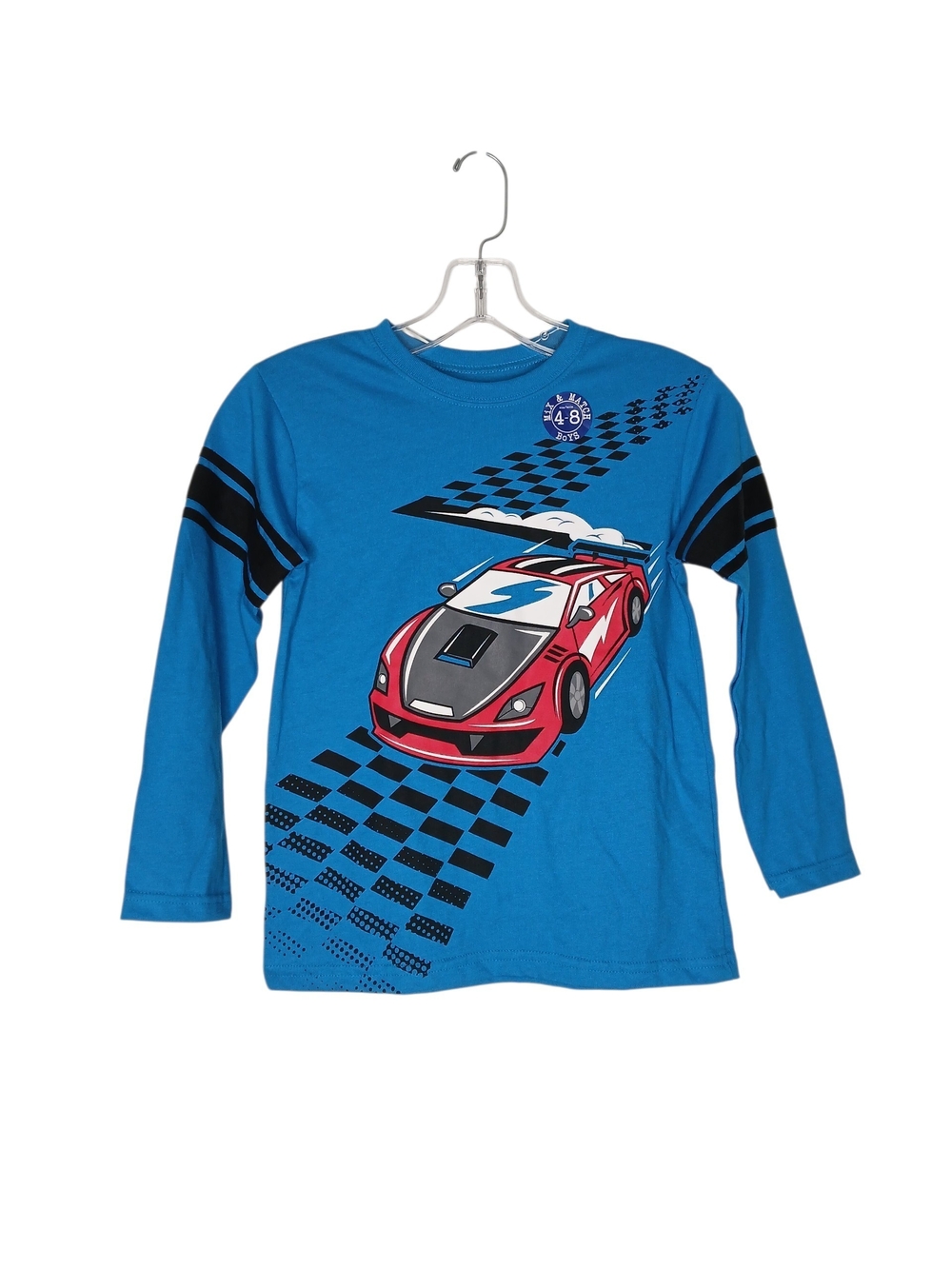 365Kids Blue Long-Sleeve Racing Car Tee